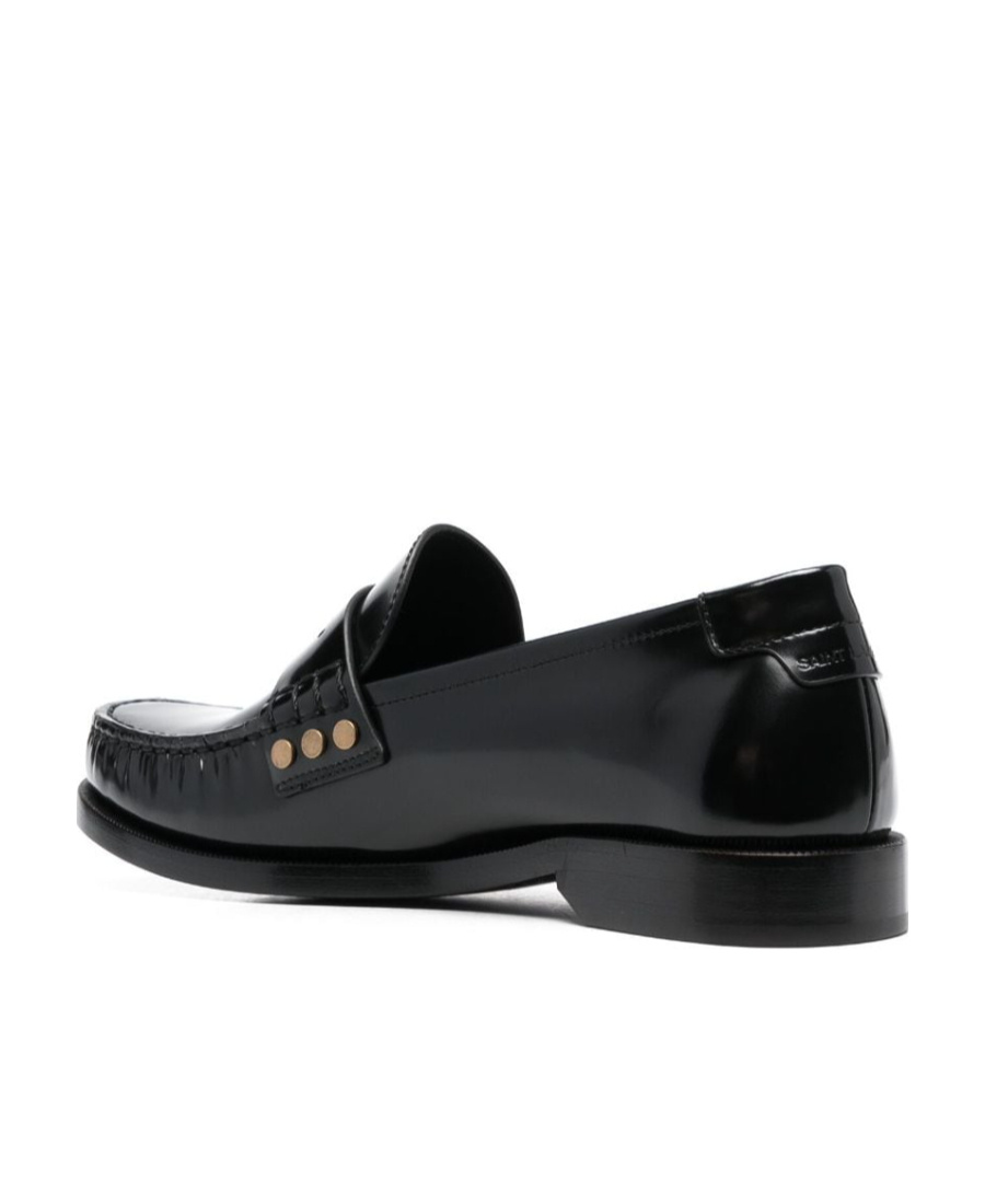 Saint Laurent Schuhe Penny-slot Leather Loafers In Black