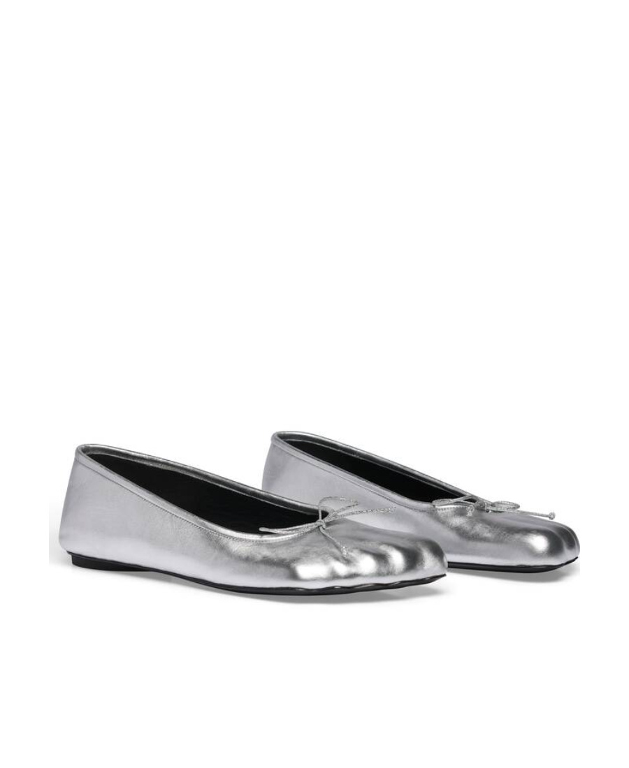 Balenciaga Fetish Moulded Leather Ballerina Shoes In Gray
