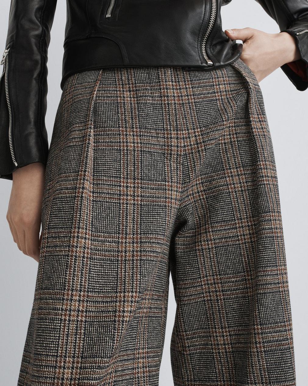 Rag & Bone Bennet Plaid Wide-leg Trousers In Gray