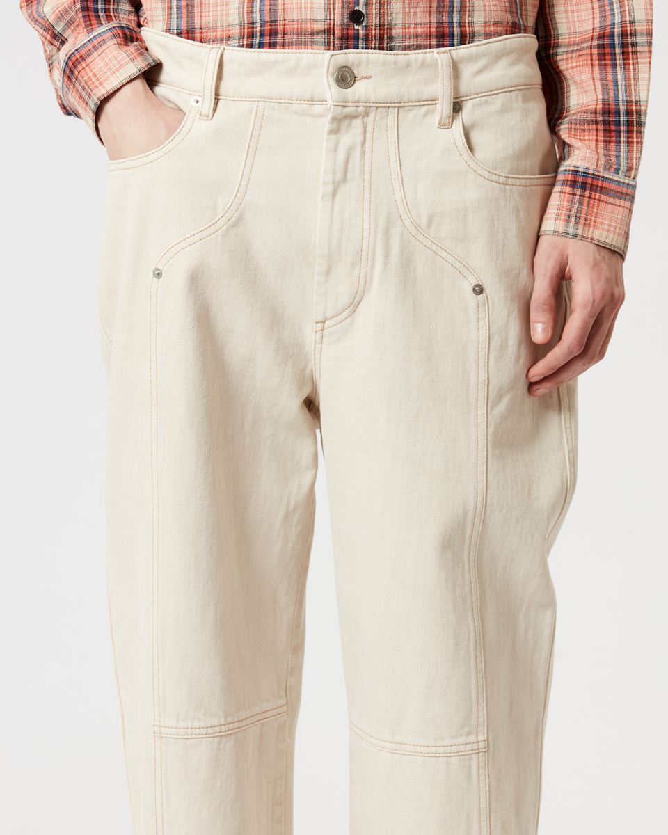 Isabel Marant Jorje-gb Straight Leg Corduroy Pants In White