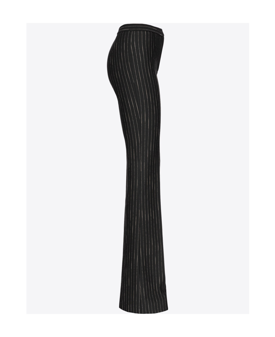 Pinko Pinstriped Flared Tailored Trousers In Black