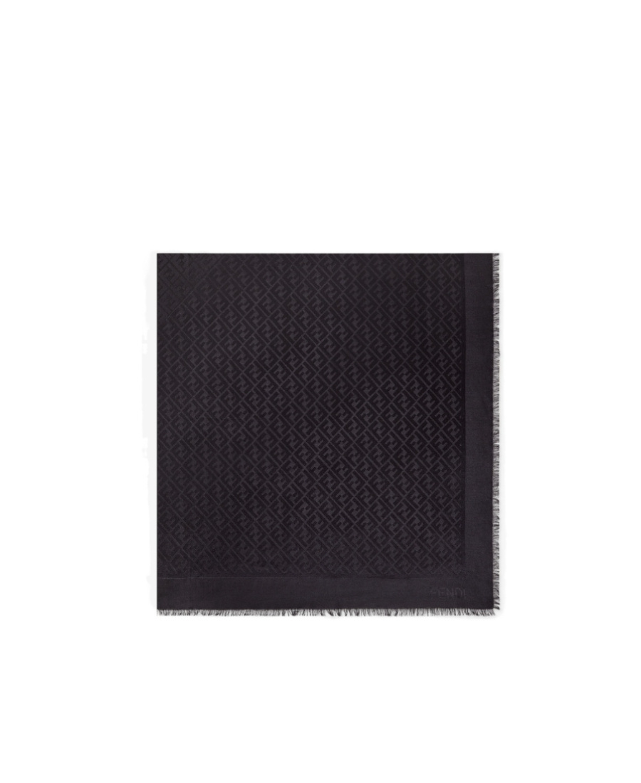 Shop Fendi Black Organic Silk Shawl