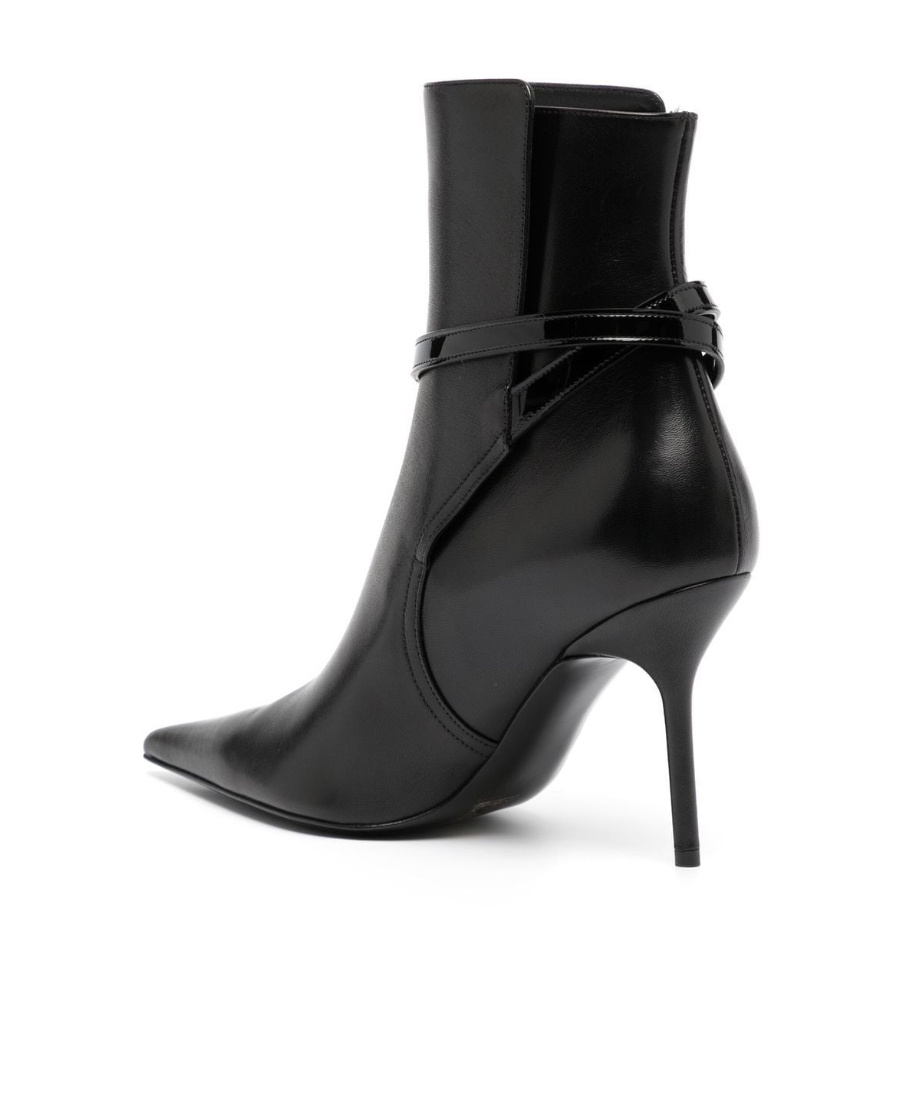 Off-white 110mm Zip Tie Leather Ankle Boots In Black