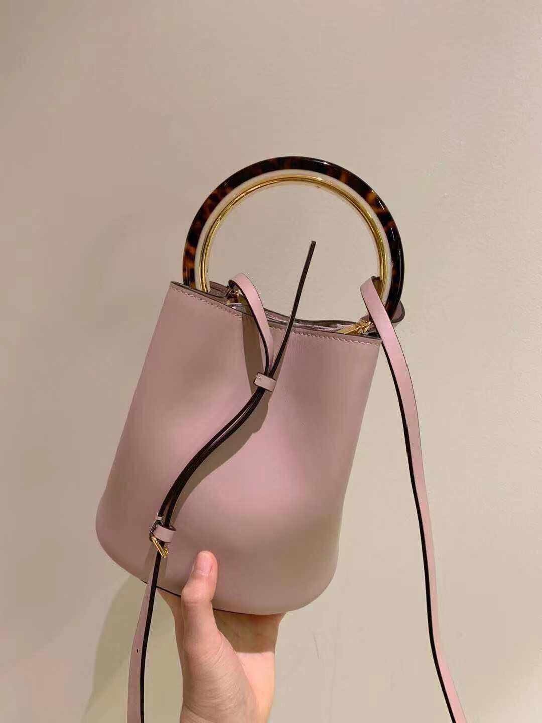 Marni Pannier Bucket Bag In Nude