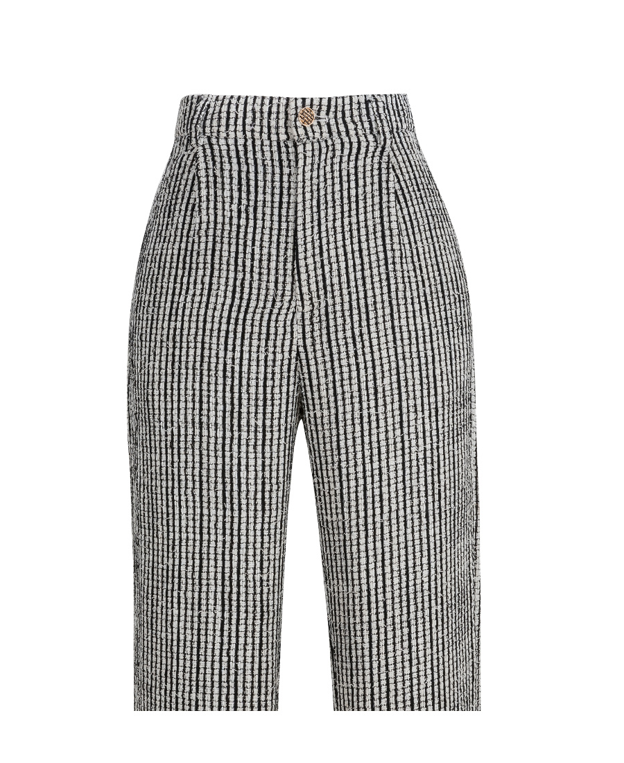 Charlie Luciano Knitted Casual Pants In Gray