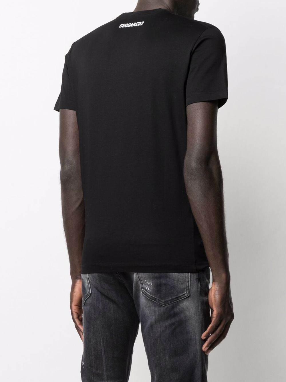 Dsquared2 Black Slogan-print Short-sleeve T-shirt In Black