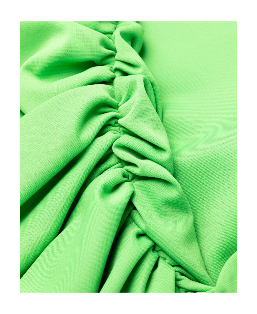 Shop Marni Gathered-waist Dress In Green