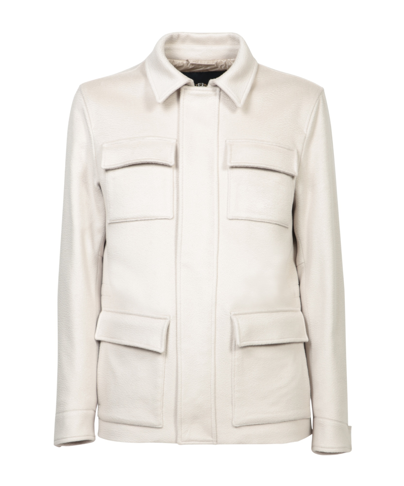 Herno Ivory Cashmere Field Jacket In White