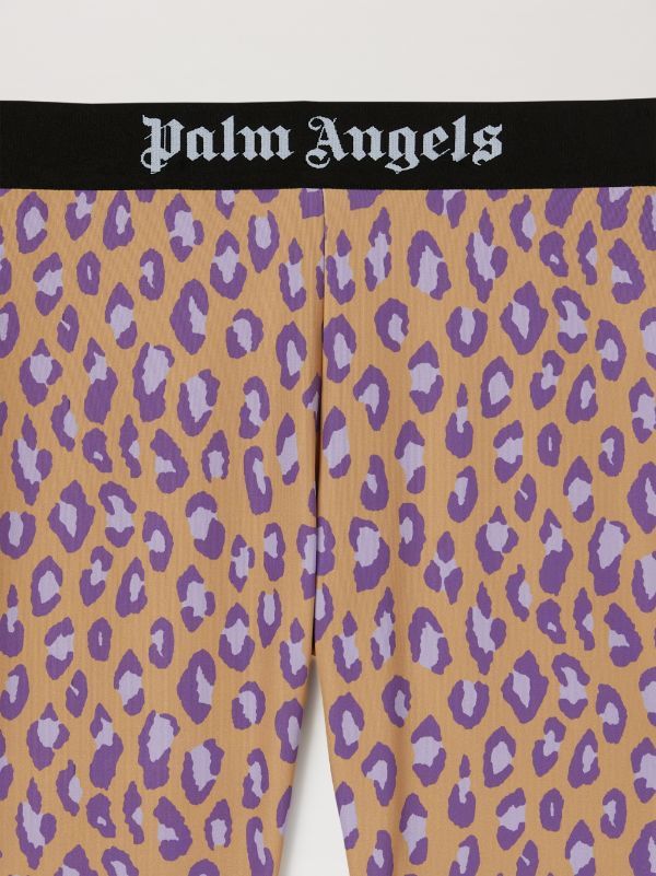 Palm Angels Leopard-print Sport Leggings In Nude
