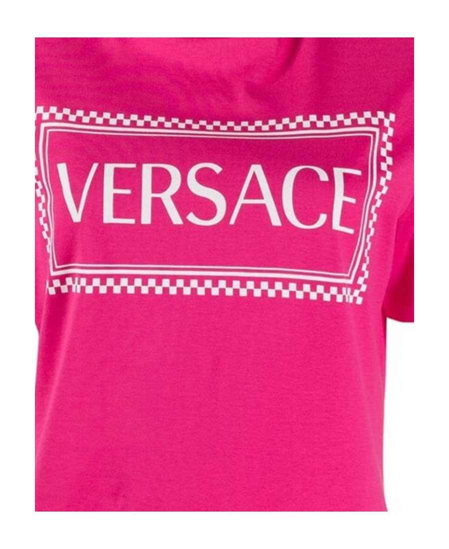Versace 90's Vintage Logo Print T-shirt In Pink