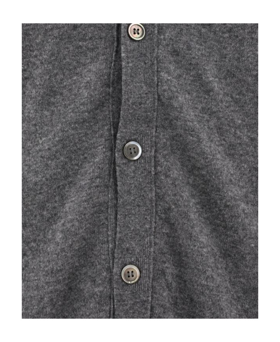 Comme Des Garçons Logo Knitted Cardigan In Gray