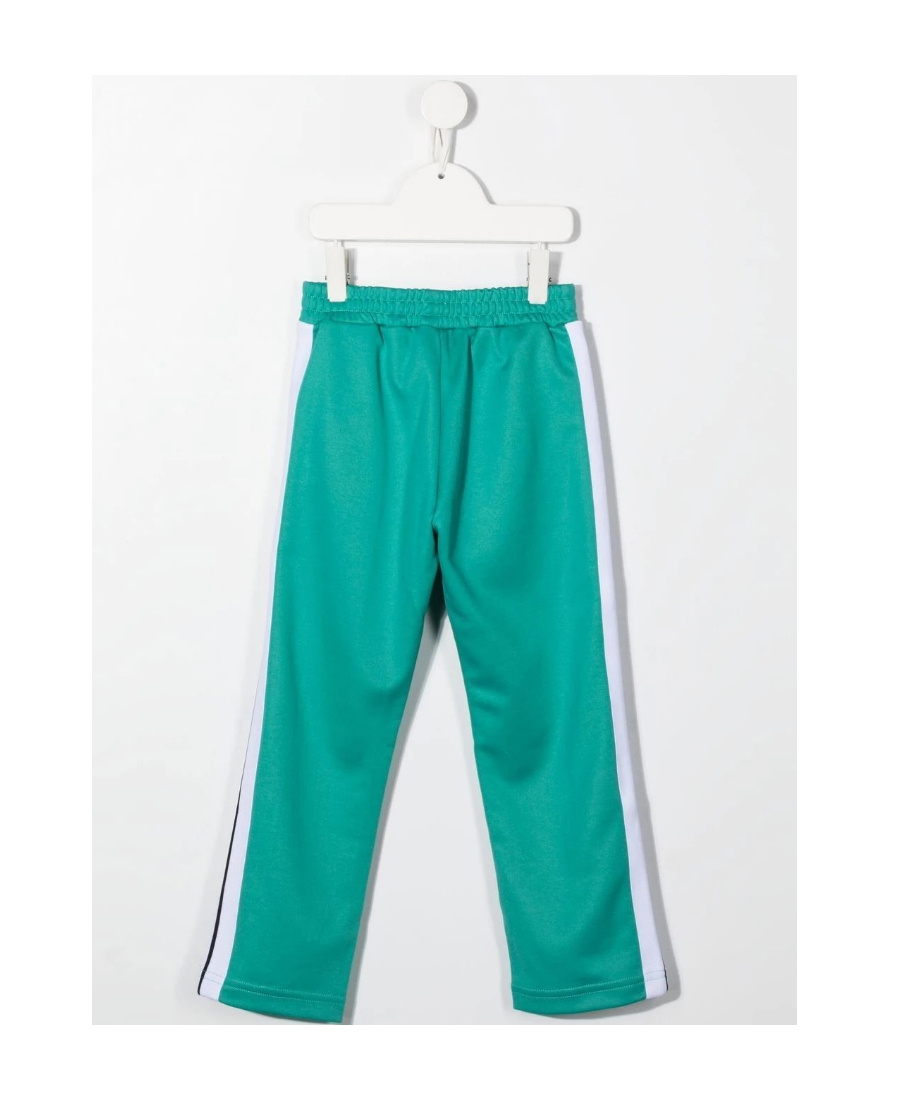 Palm Angels Side-stripe Logo-print Track Pants In Green