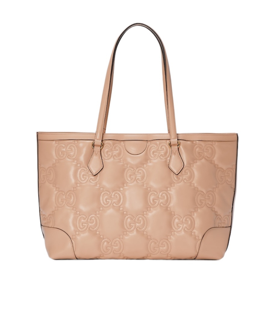 Gucci Medium Gg Matelassé Tote Bag In Nude
