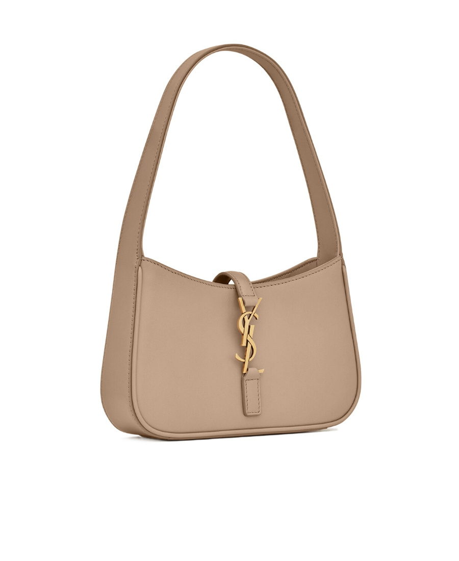 Saint Laurent Le 5 À 7 Mini In Shiny Leather In Nude