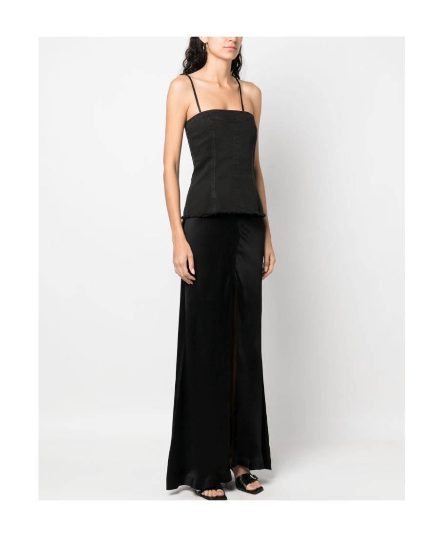 Blumarine Layered Sleeveless Maxi Dress In Black