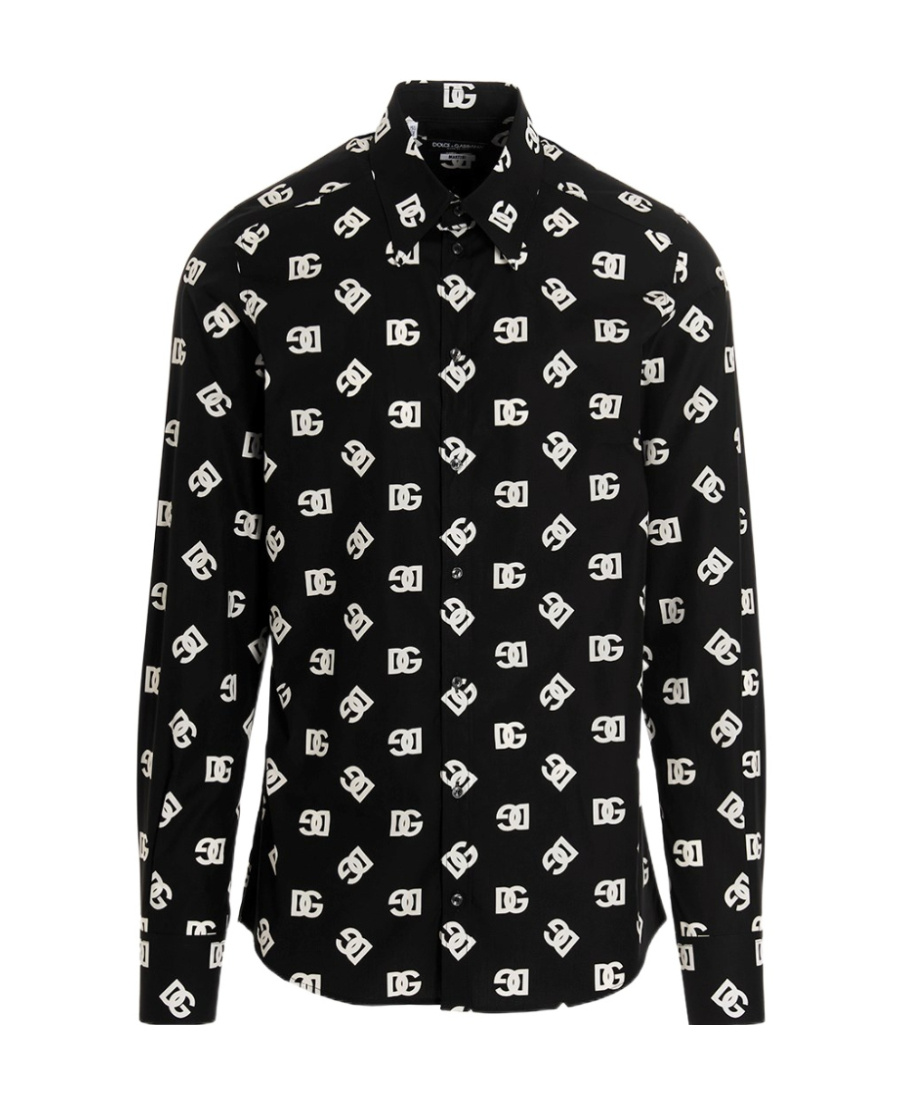 Dolce & Gabbana Dolce&gabbana Black Printed Cotton Shirt In Black