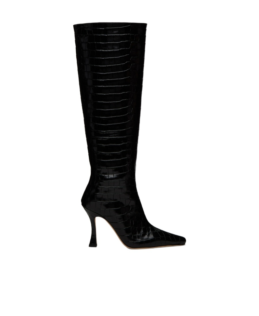 Staud Pattern And Texture High-heeled Boots In Black