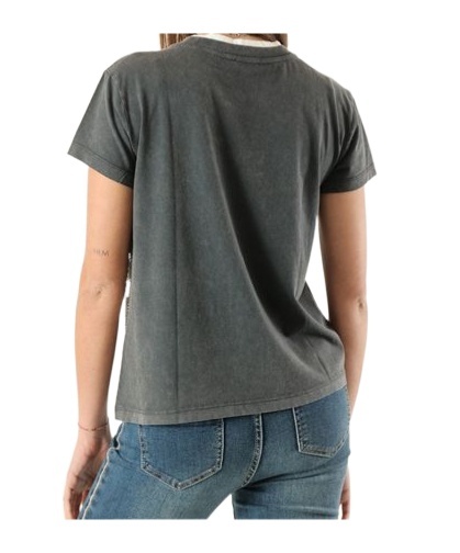 Patrizia Pepe T-shirt With Vintage Effect Studs In Black