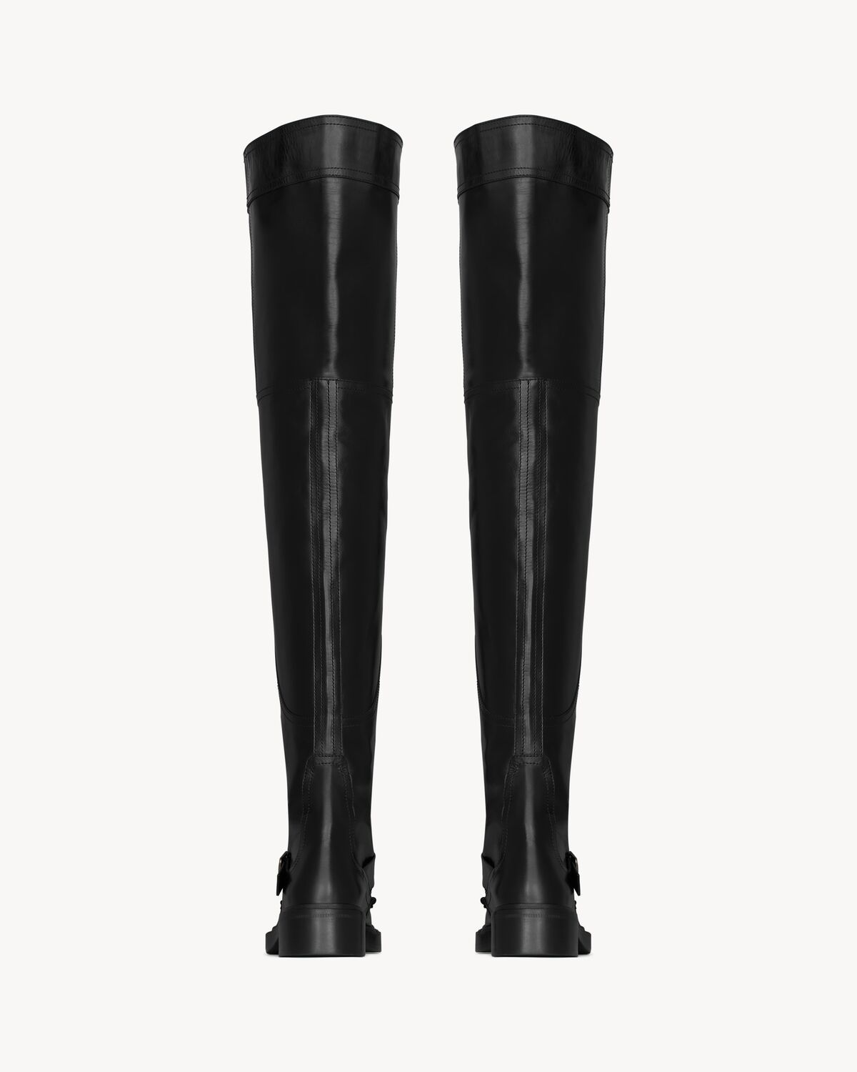 Saint Laurent Joe Over-the-knee Boots In Smooth Leather In Black