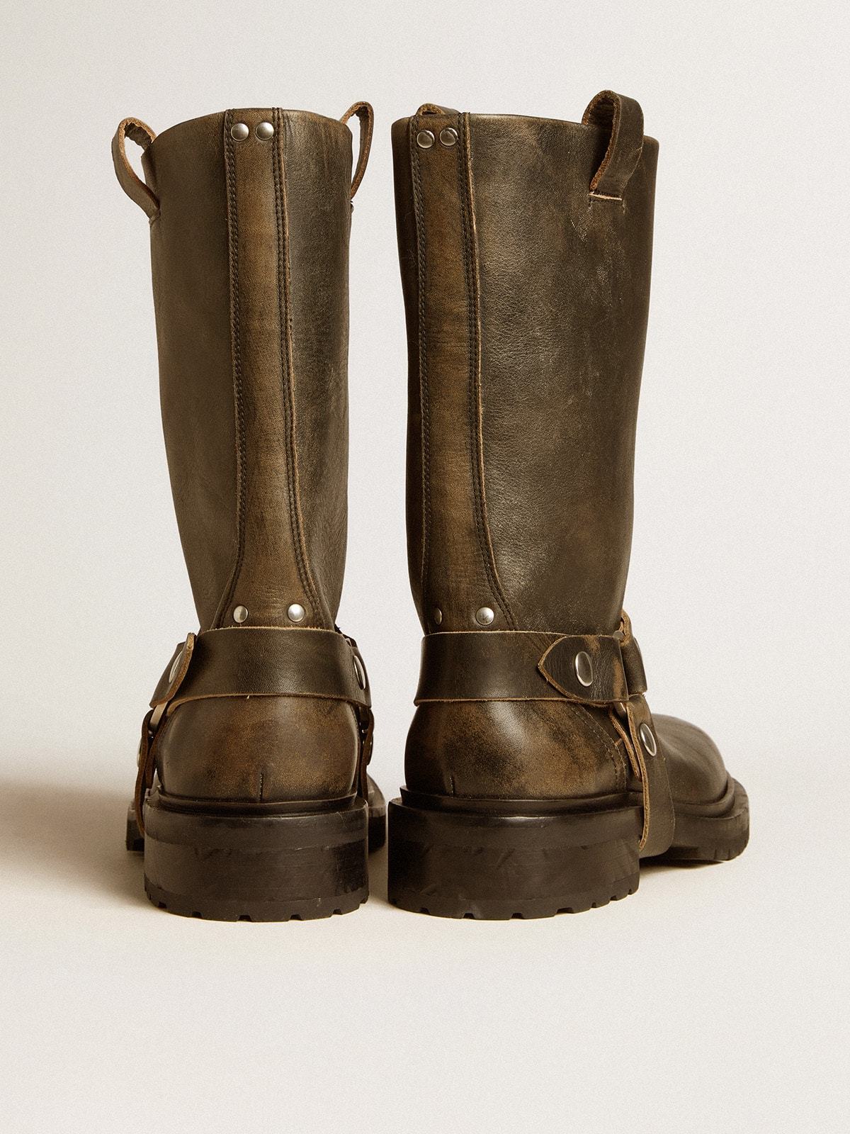 Golden Goose Kurt Distressed Leather Boots In Black