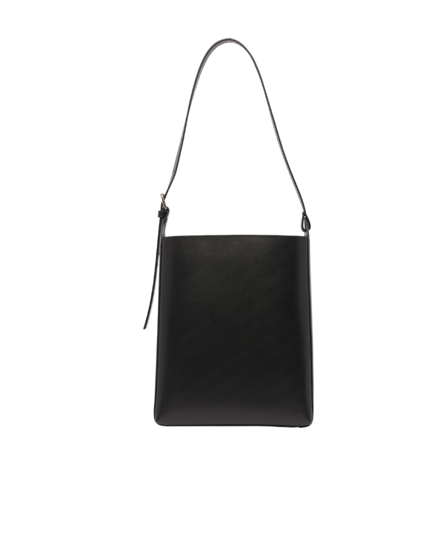 Apc 'virginie' Black Bucket Bag With Shoulder Strap And Top Adjustable Handle In Leather Woman In Black