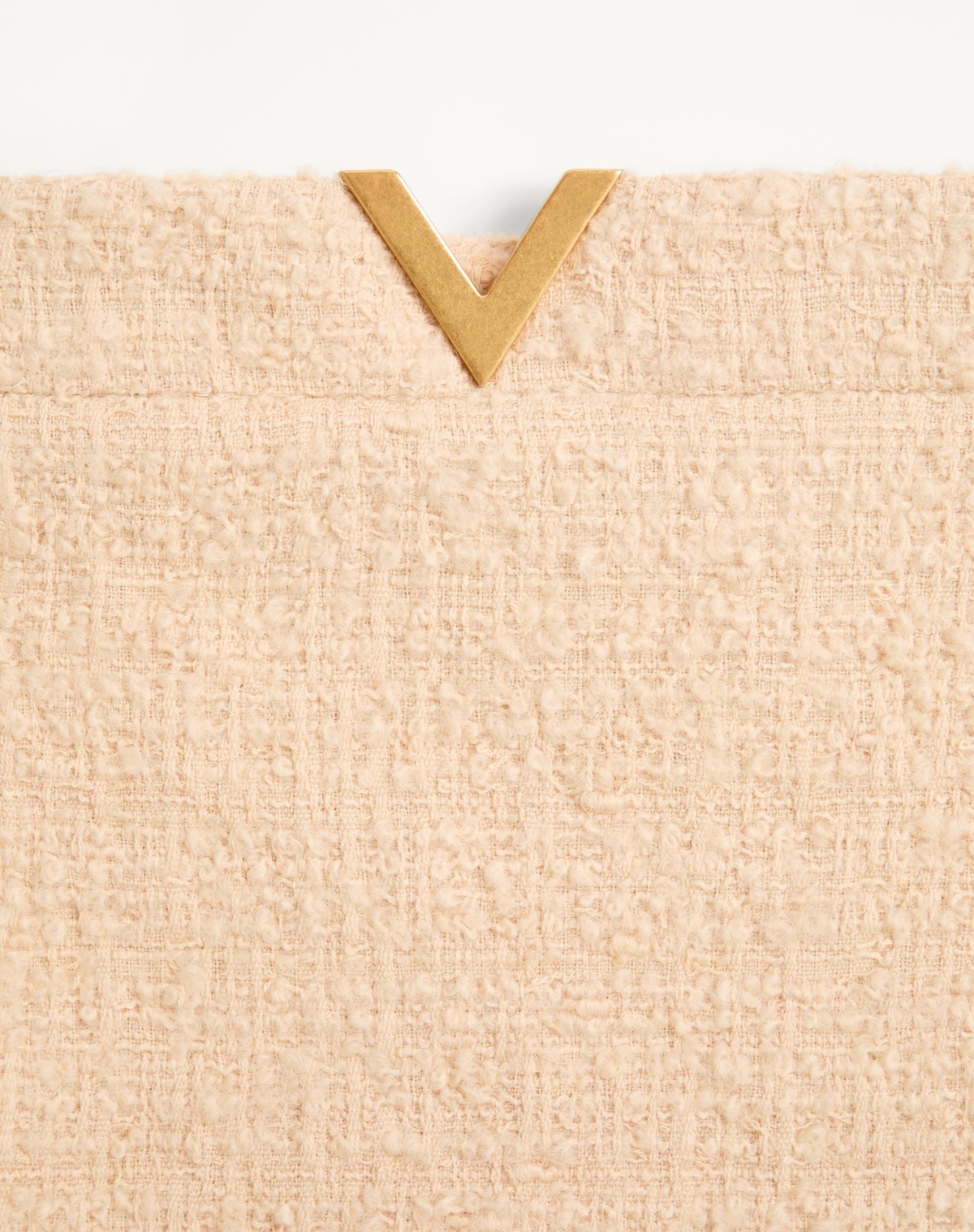 Valentino Curly Wool Short Skirt In Neutral