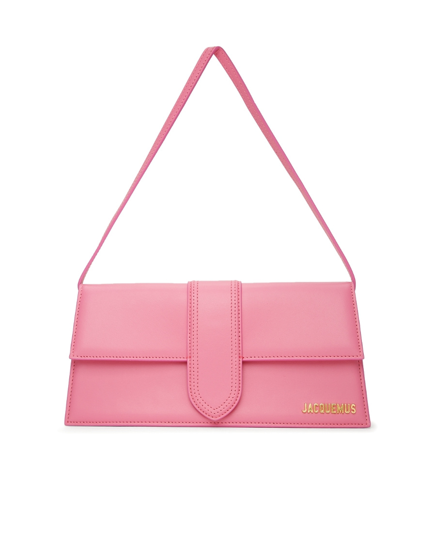 Jacquemus Le Bambino Long Leather Shoulder Bag In Pink