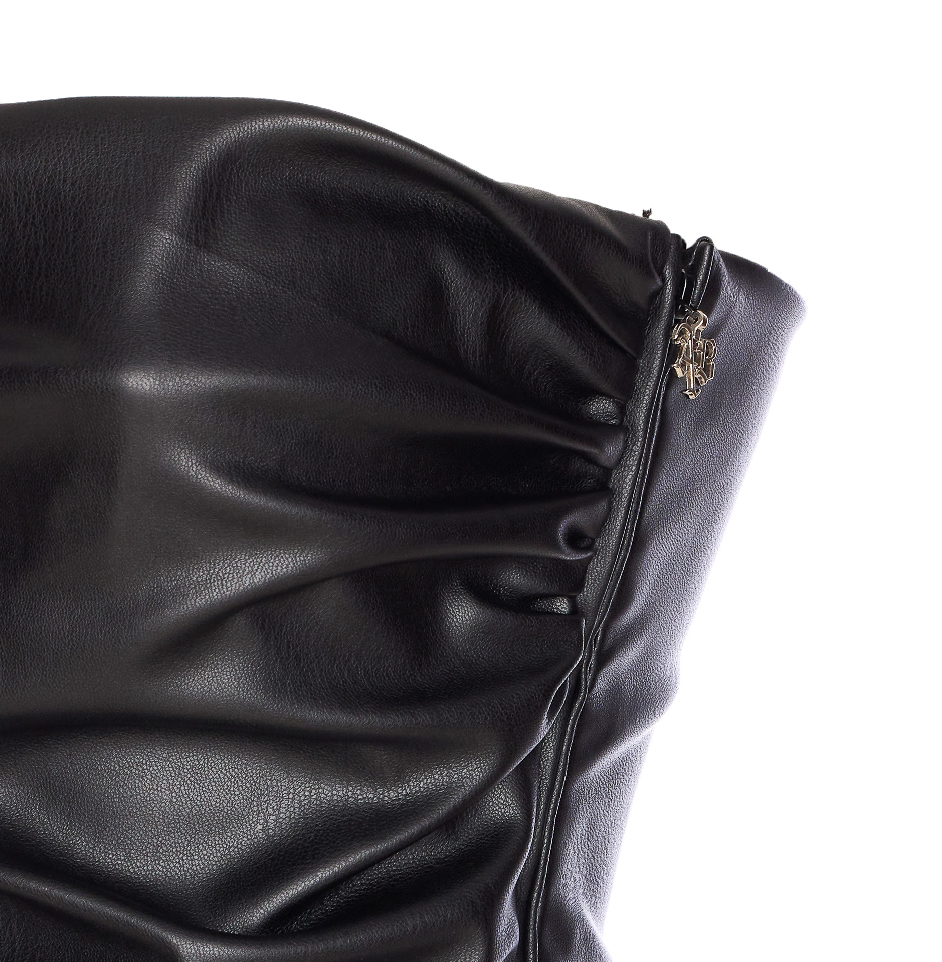 Aniye By Ruched Zipped Strapless Vest In Black