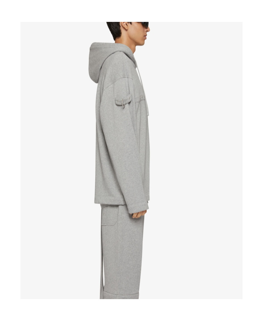 Givenchy D-ring Drawstring Hoodie In Gray