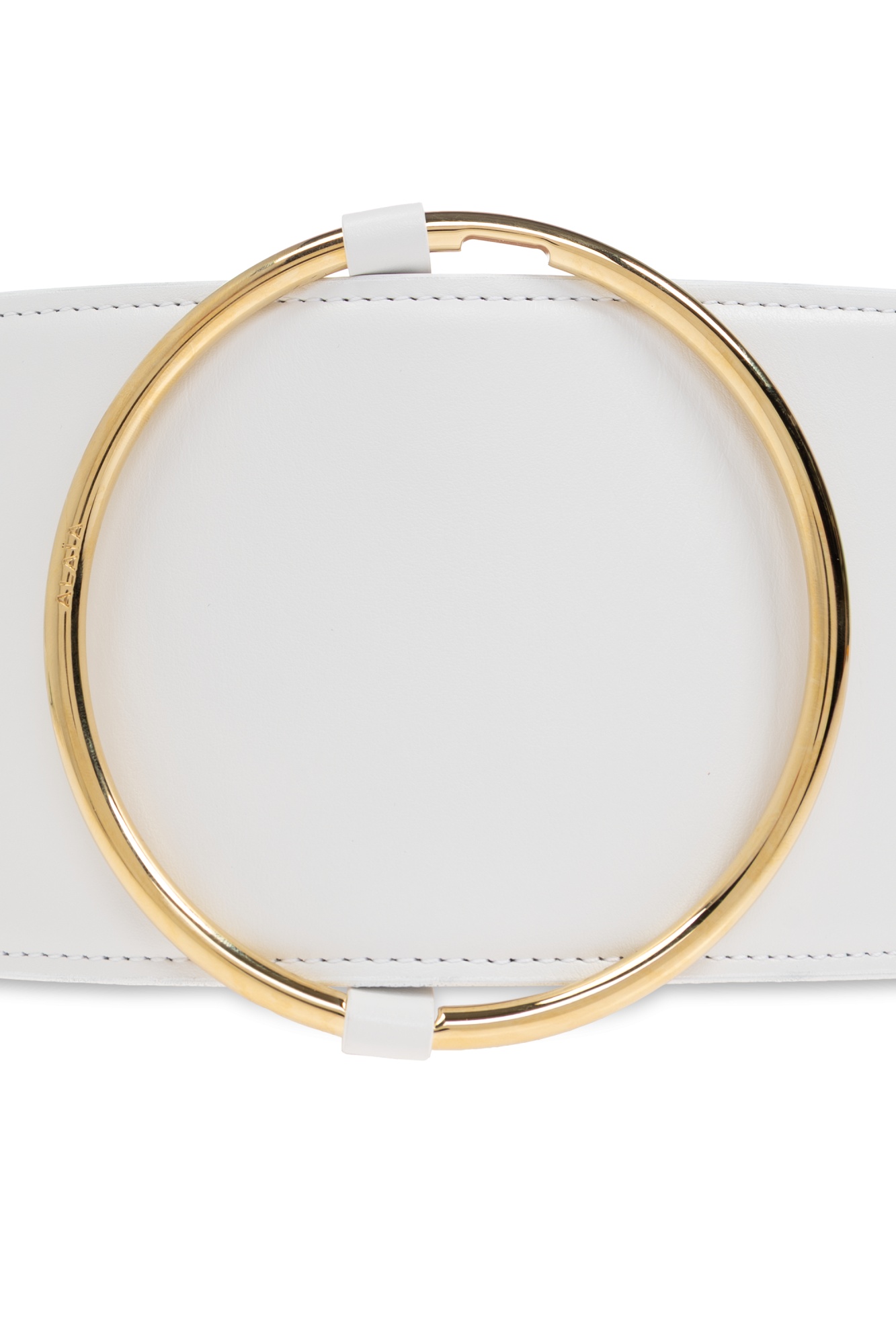 Alaïa Wide Round Buckle Belt In White