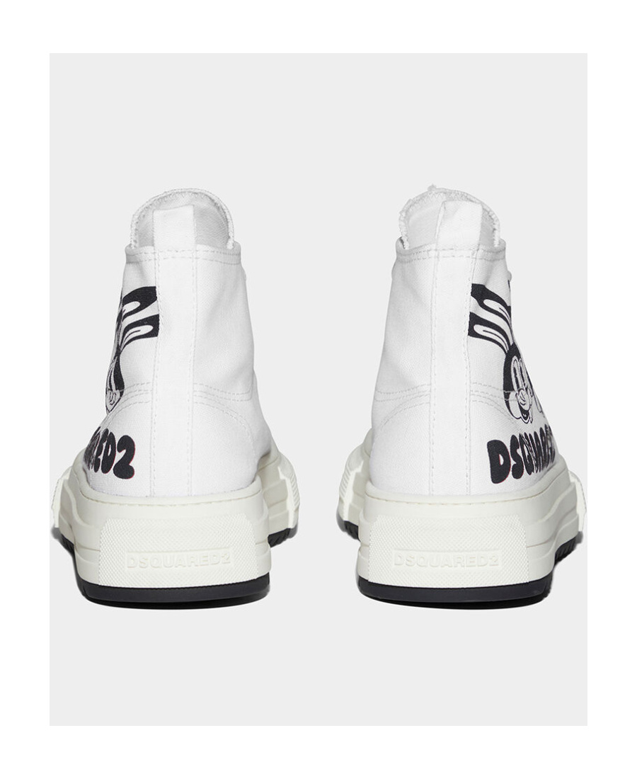 Shop Dsquared2 Logo-print High-top Sneakers In White