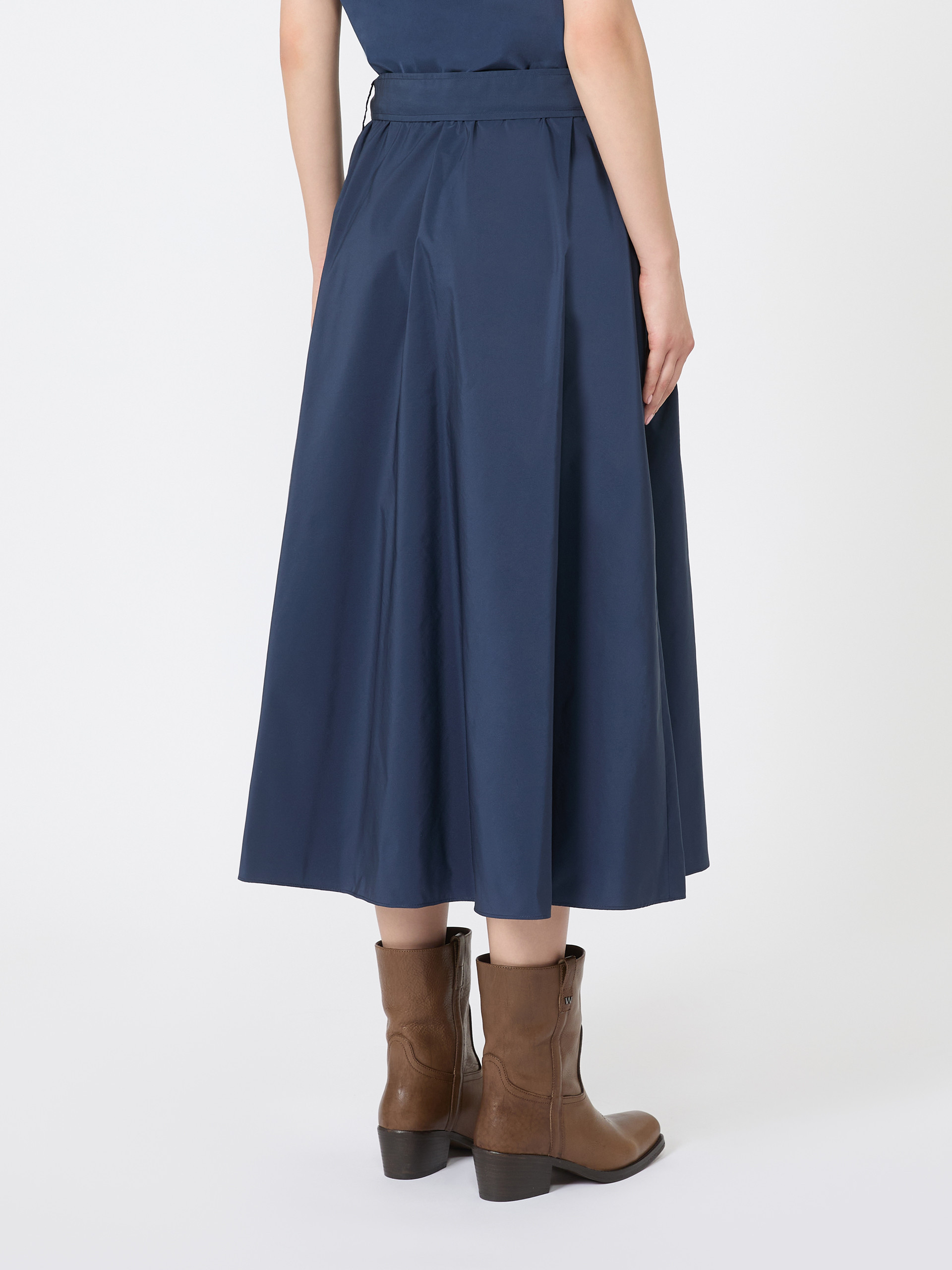 Weekend Max Mara Taffeta Tie-belt Midi Skirt In Blue