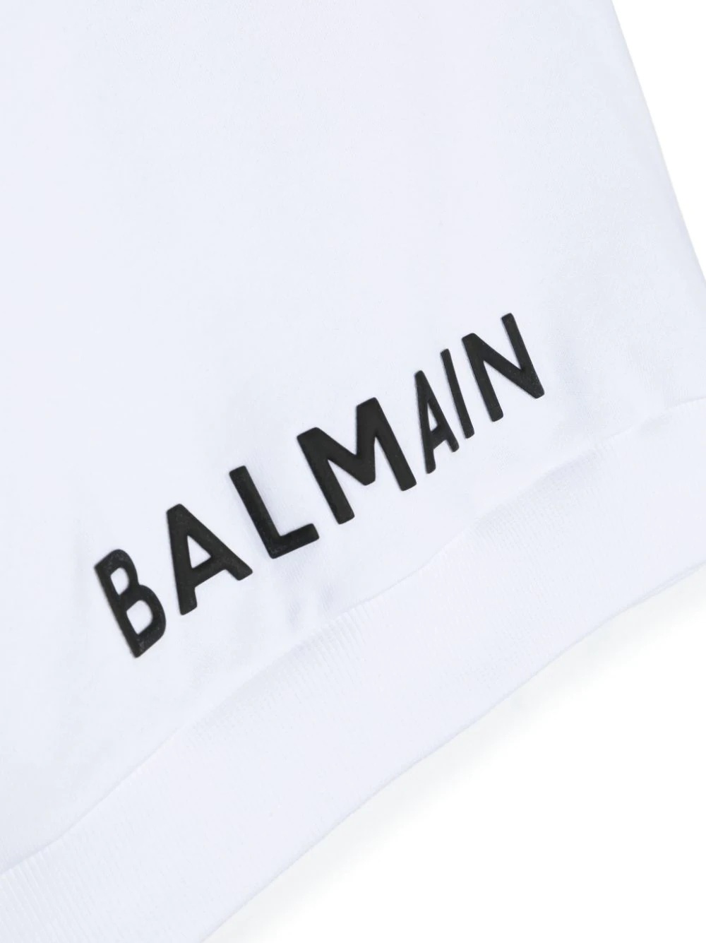 Balmain Logo-print Sleeveless Hoodie In White