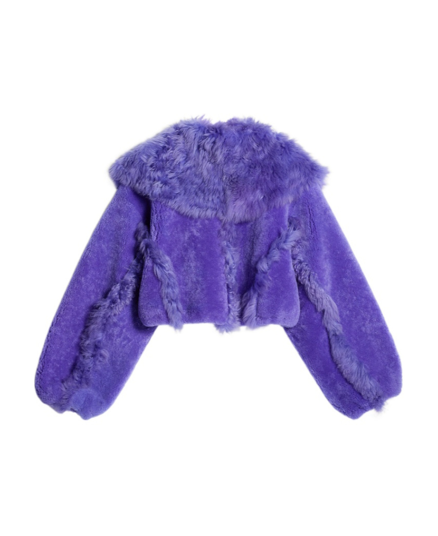Jacquemus La Veste Pilone Shearling Jacket In Blue