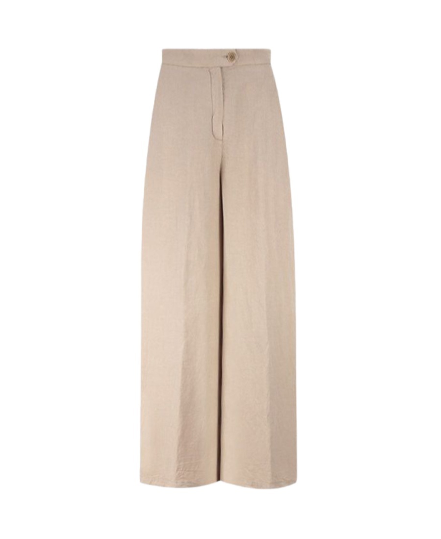 Aspesi Lyocell-blend Palazzo Trousers In Brown
