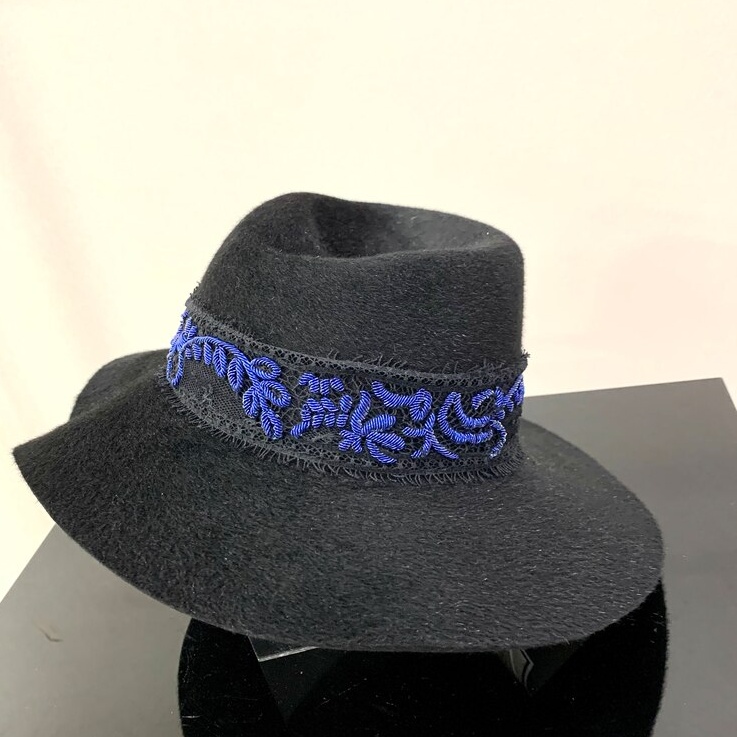 Shop Maison Michel Embroidered Lace Hat In Black