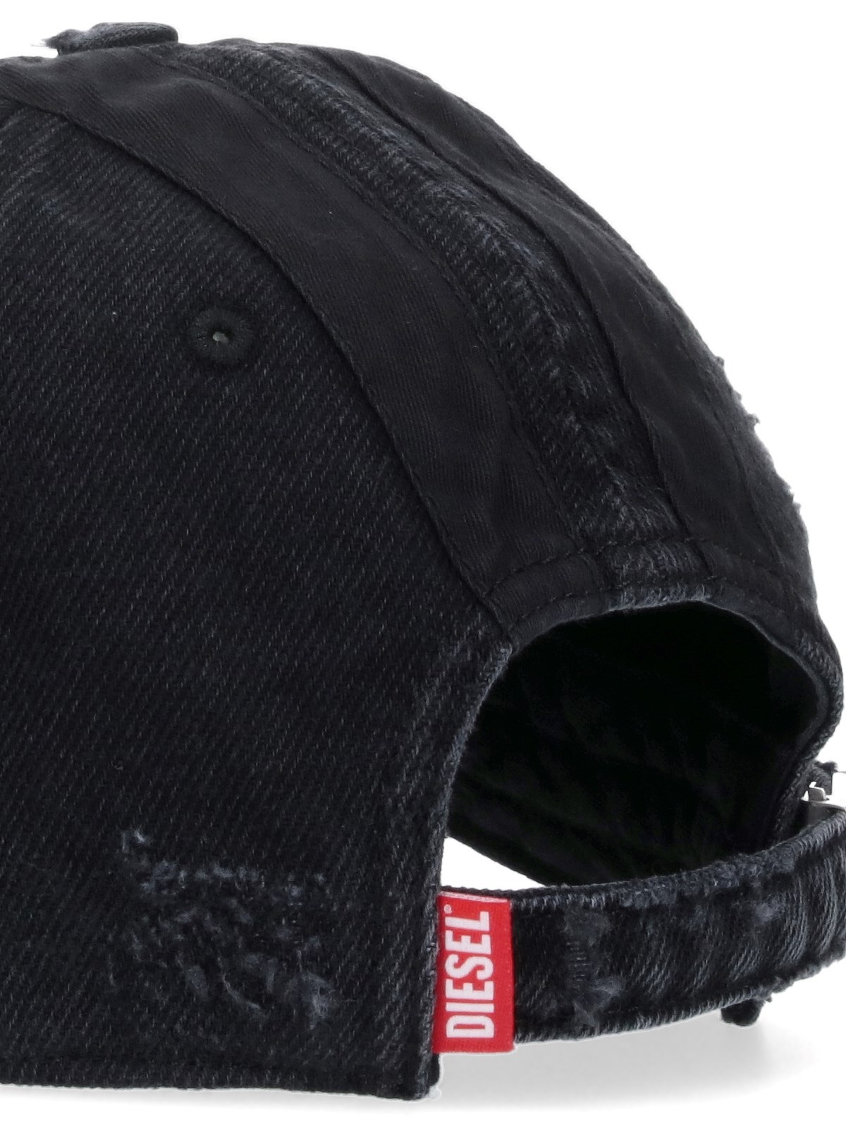 Diesel C-geir Distressed-effect Denim Cap In Black