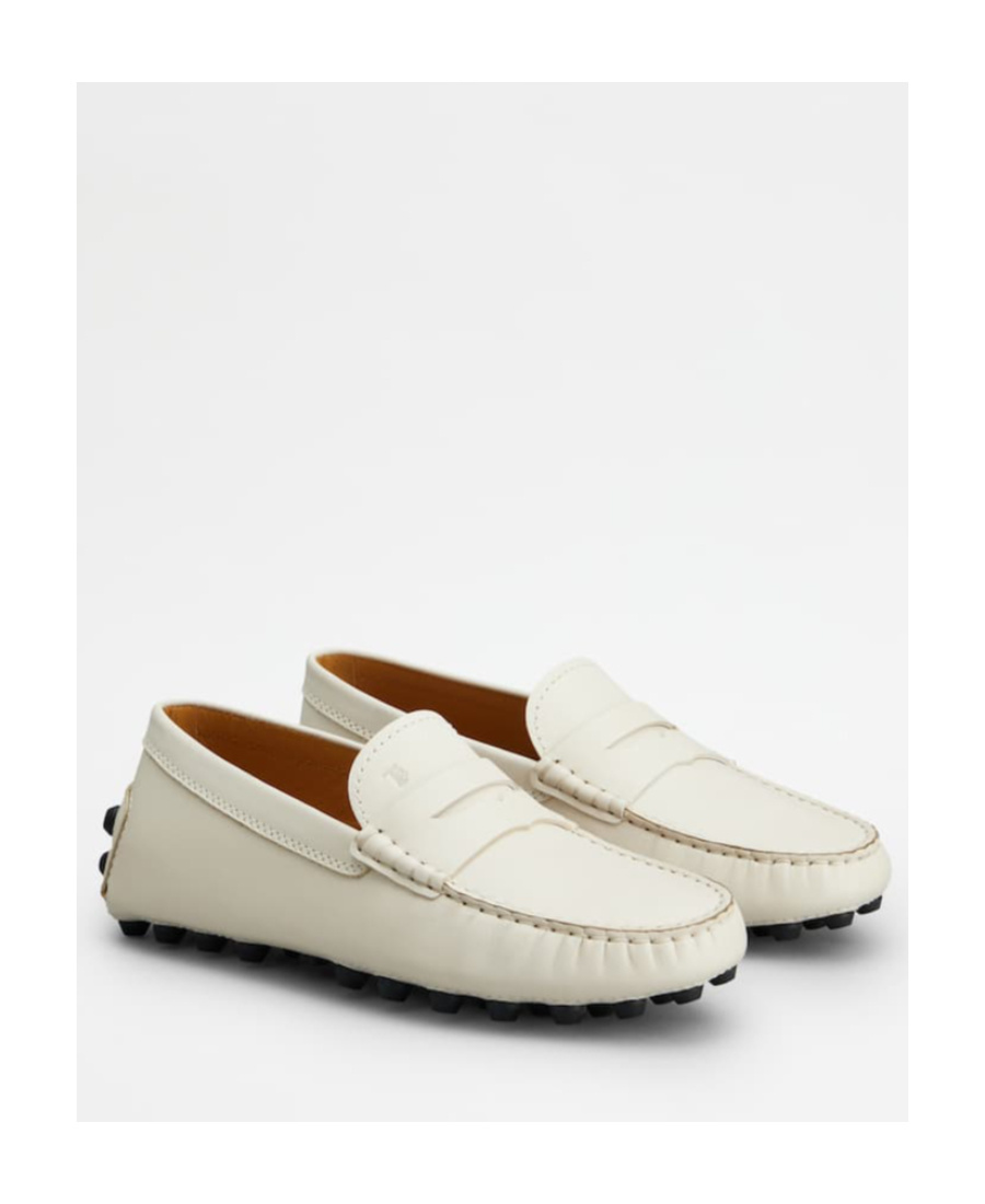 Tod's Moccasins Logo Embossed Loafers In White