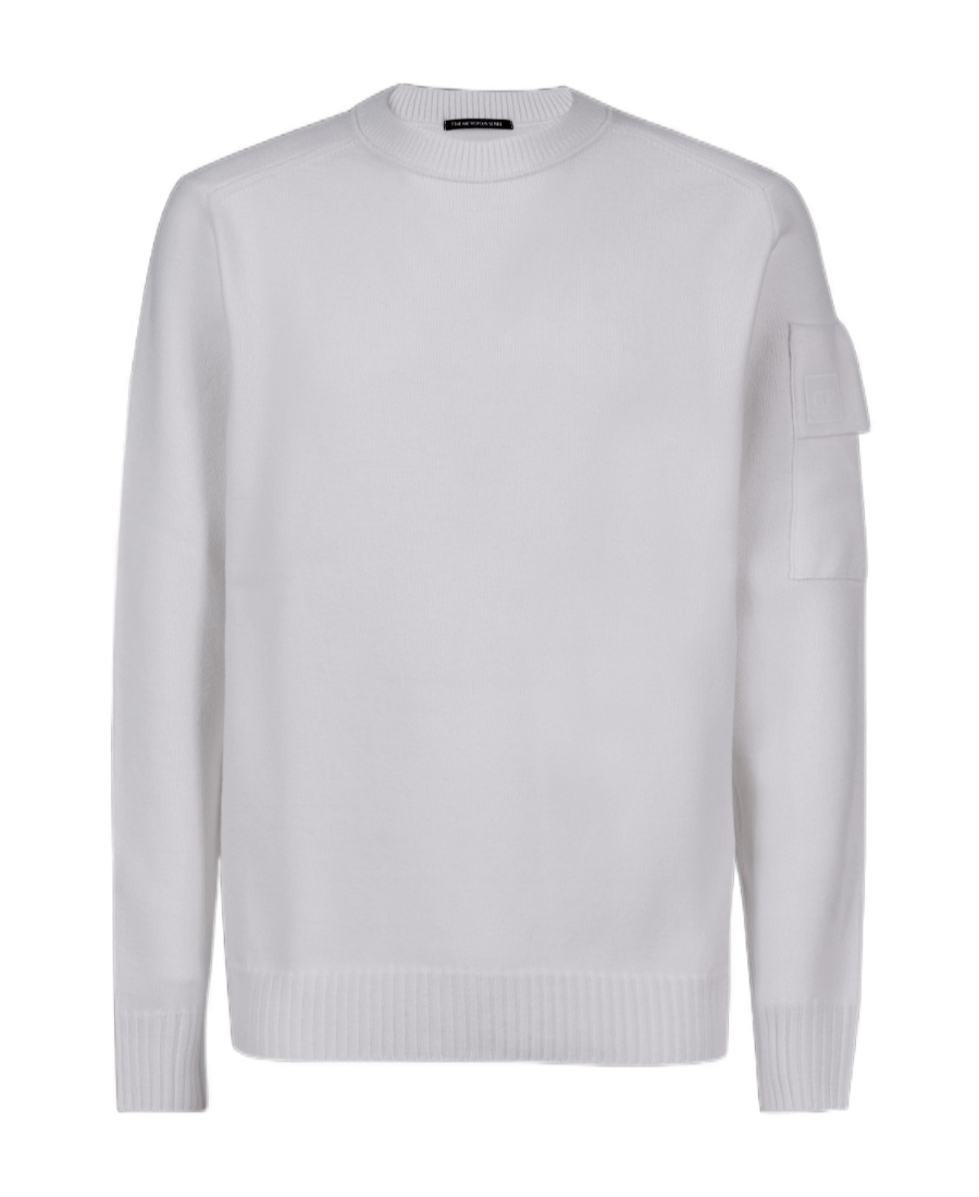 C.p. Company Crew-neck Wool-blend Jumper In White