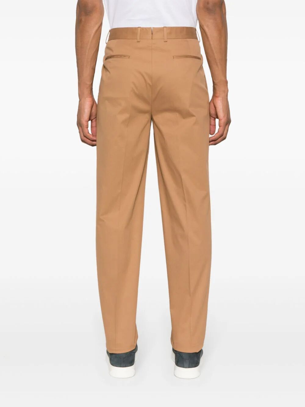 Shop Zegna Belt Ring Casual Pants In Nude