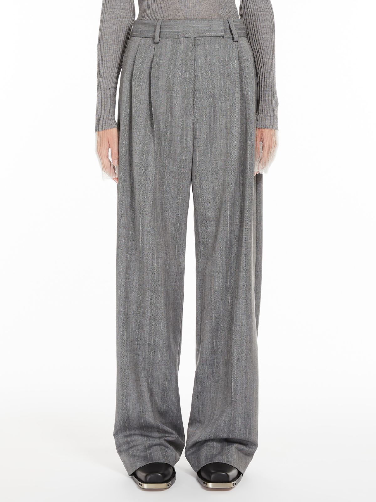 Sportmax Tailored Gabardine Twill In Gray