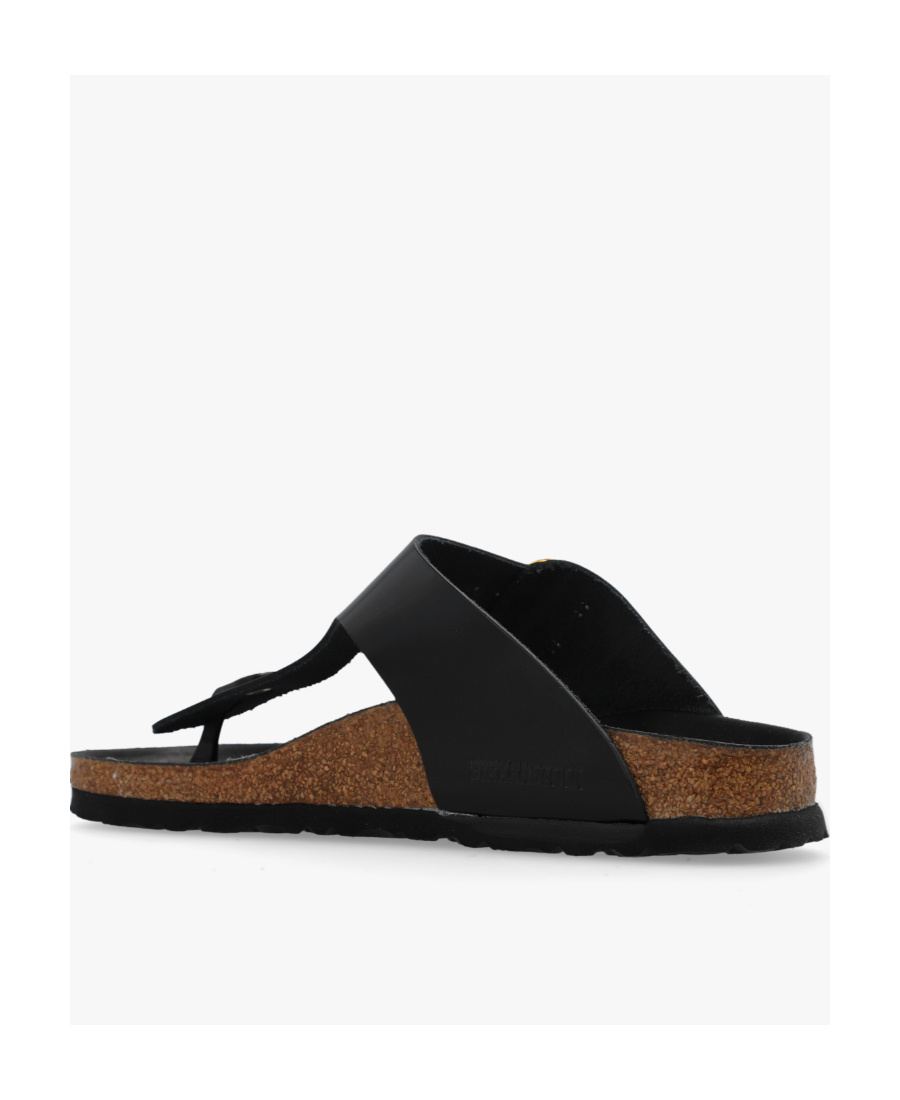 Birkenstock Gizeh Big Buckle High-shine Black Leather Toe Post Sandals