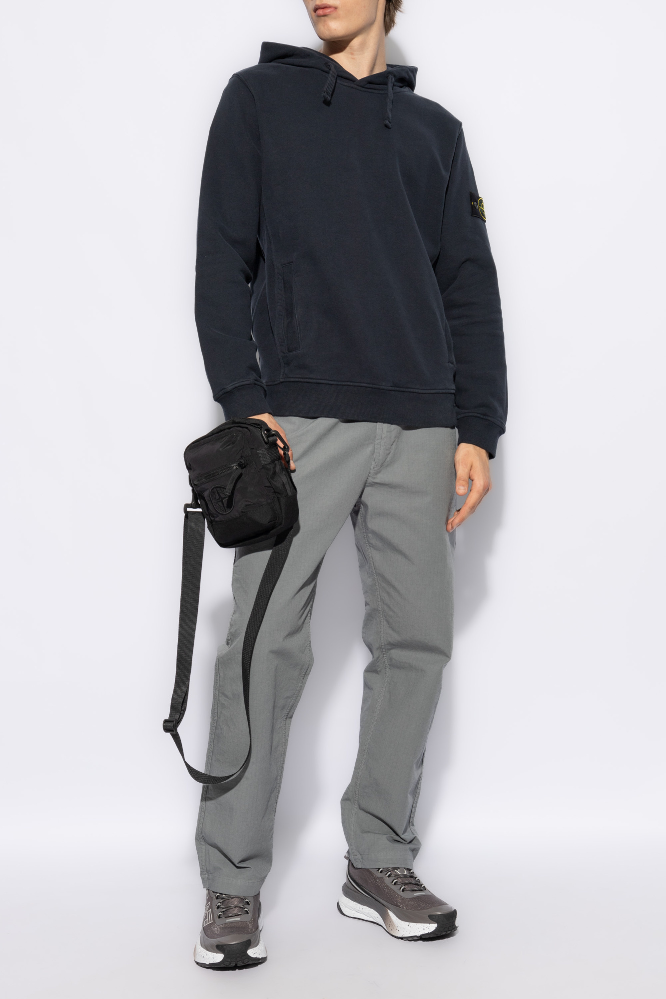 Stone Island 6100029 Brushed Organic Cotton Fleece In Blue