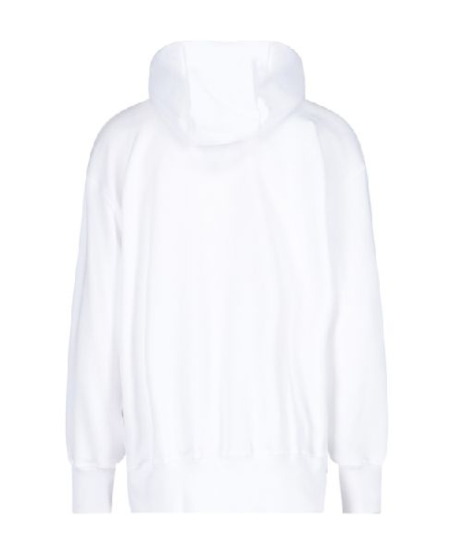 Versace Crystal-embellished Slogan Hoodie In White
