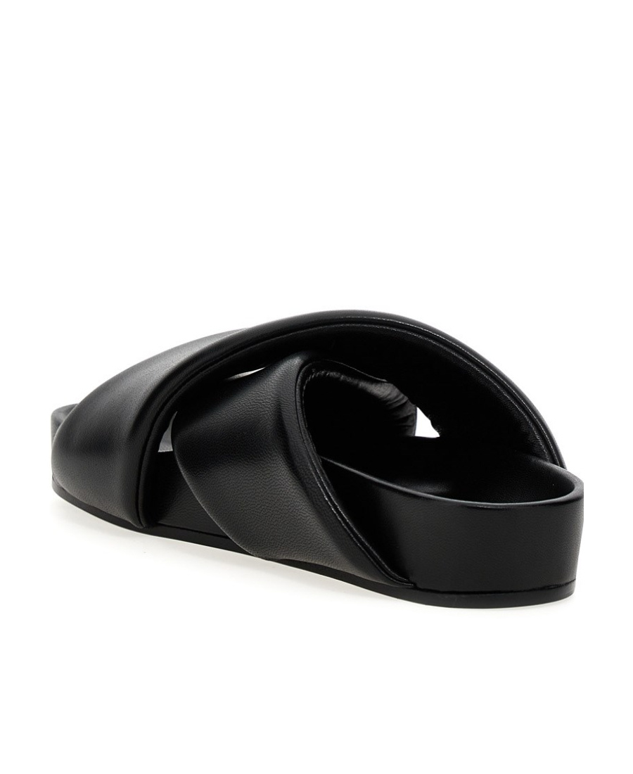 Jil Sander Black Sandals With Criss Cros Bands In Black