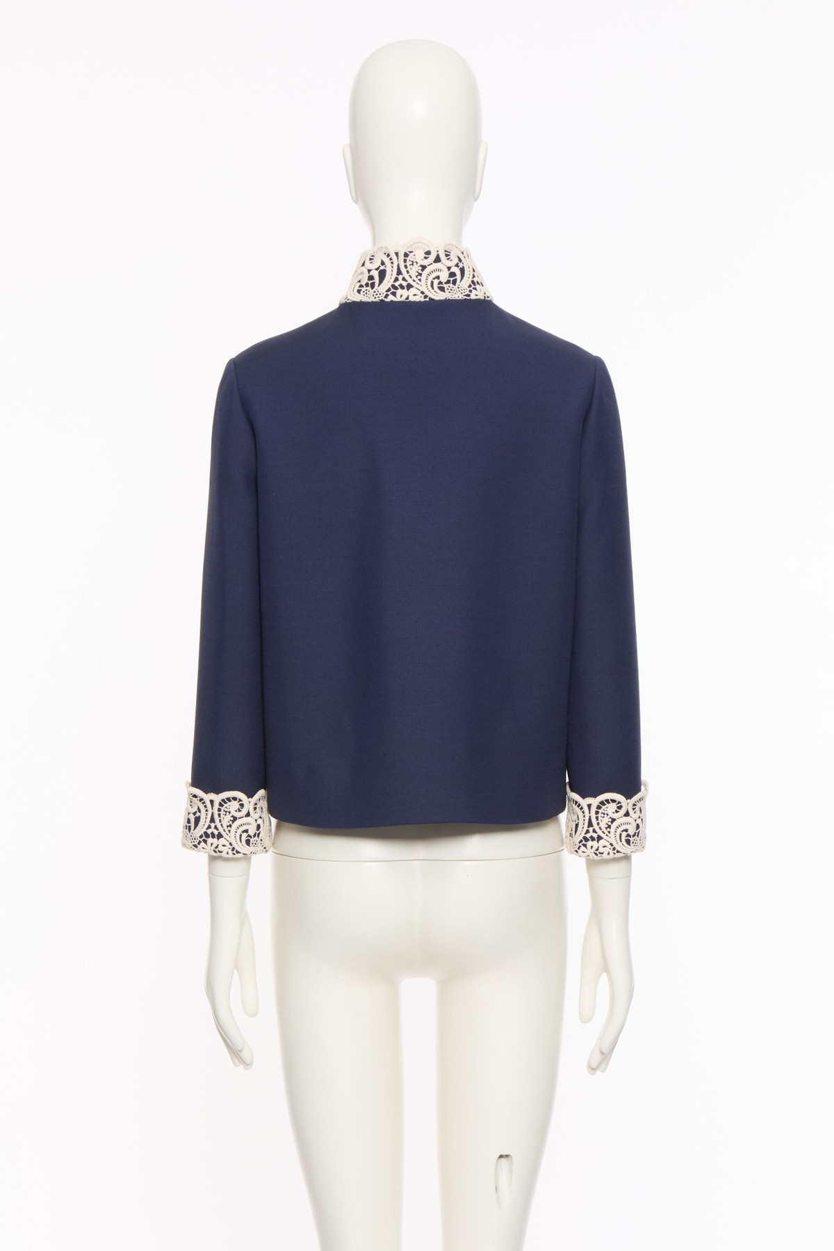 Valentino Lace-insert Virgin Wool Jacket