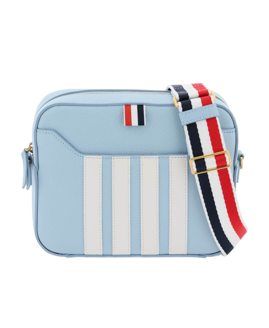 Thom Browne 4-bar Striped Zip-up Crossbody Bag In Blue