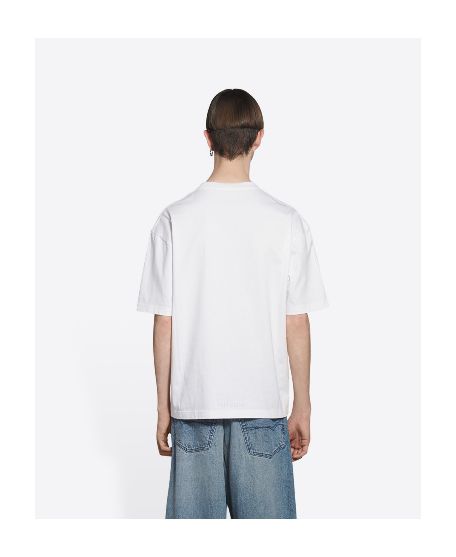 Balenciaga Graphic-print Short-sleeve T-shirt In White