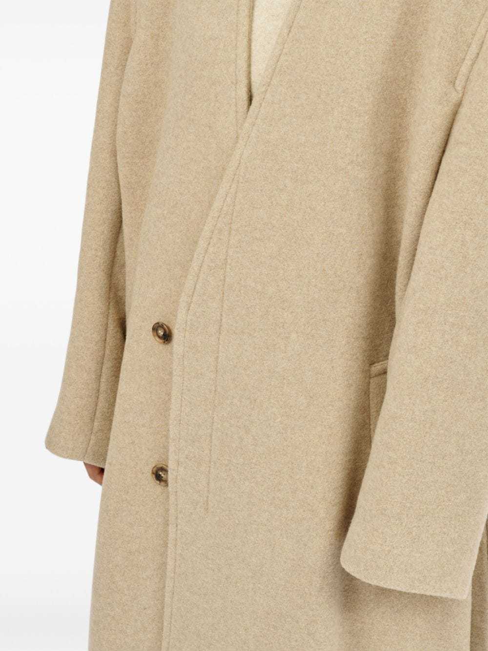 Shop Mm6 Maison Margiela Oversized Pile Coat In Nude
