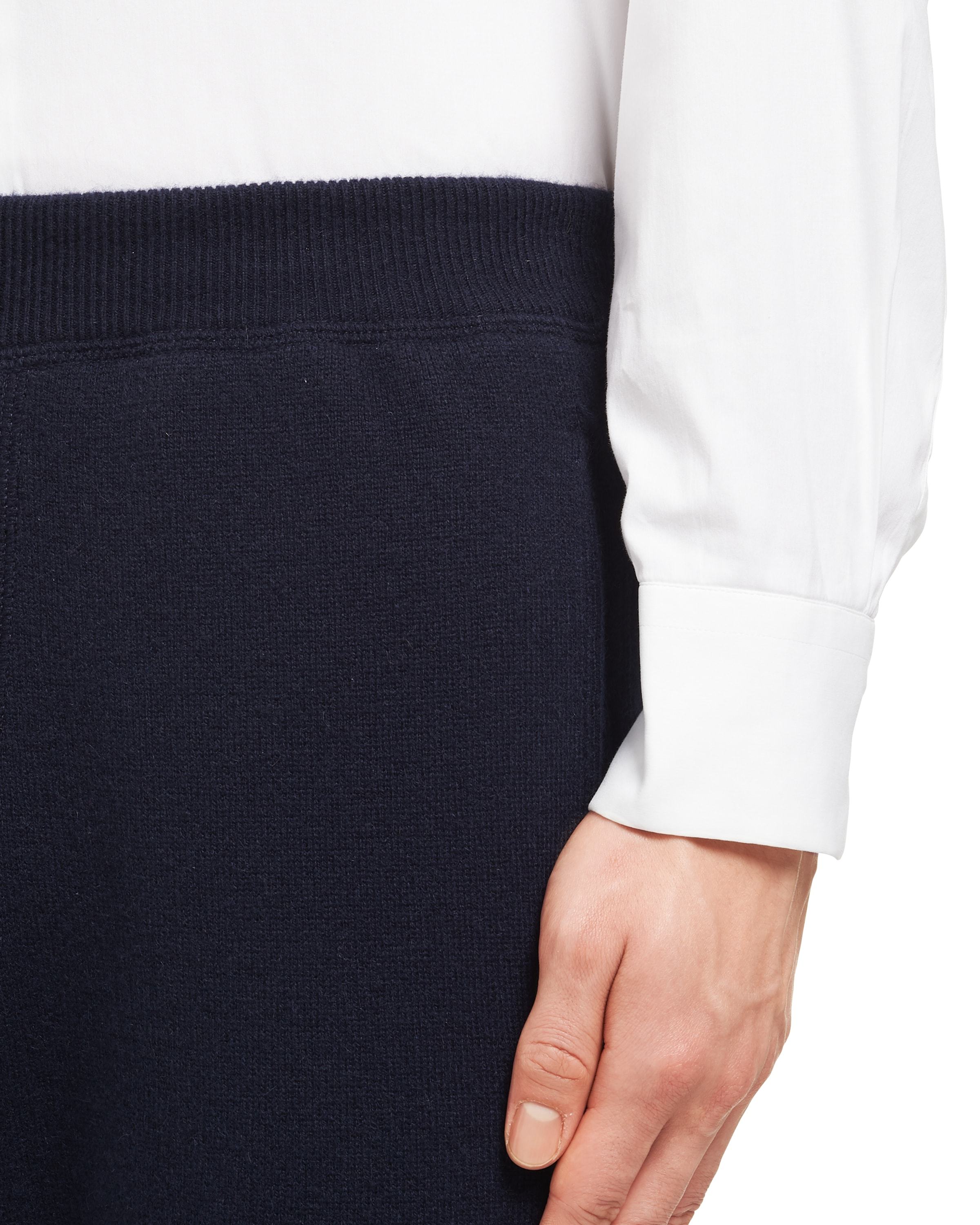 Prada Stretch Cashmere Blend Joggers For Men In Blue